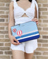 Kate Spade Up up And Away Hot Air Balloon Large Zip Pouch Blue Multi Leather kate spade Pouches & Accessories
